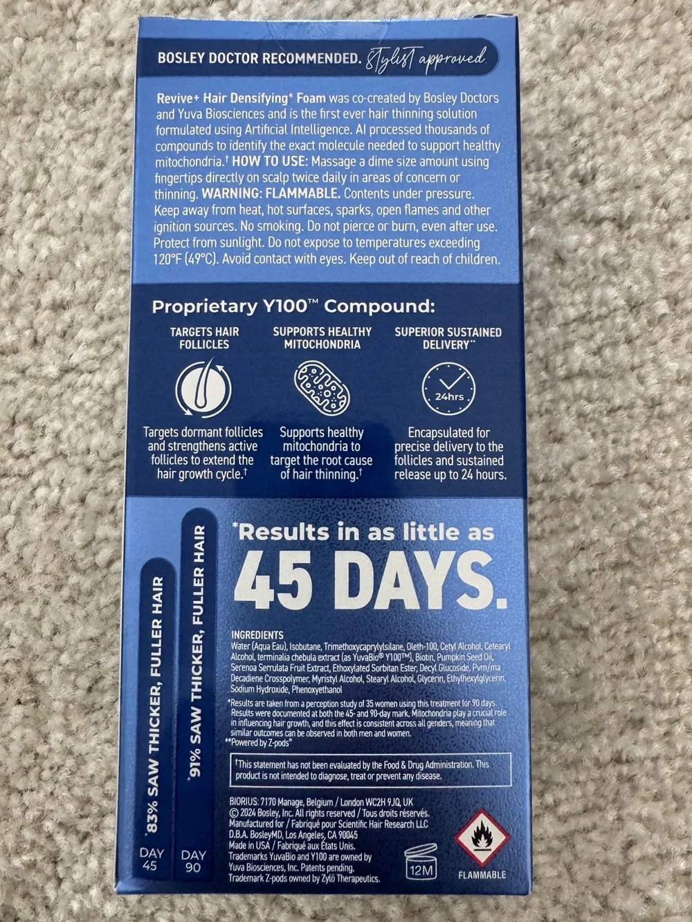 BosleyMD Revive+ Hair Densifying Foam for Men (2.11 oz - Two Month Supply) - NWT